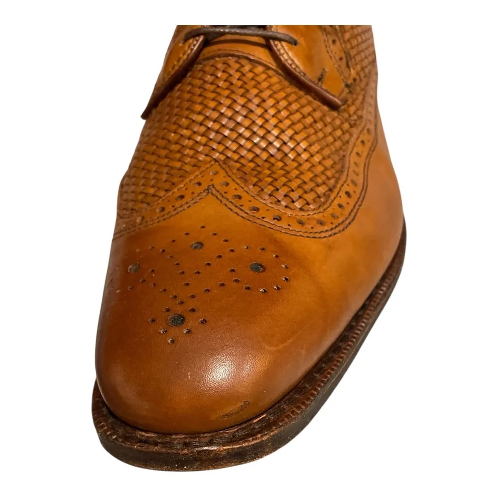 Allen Edmonds Tan Leather Brogue Oxfords 12 D‎